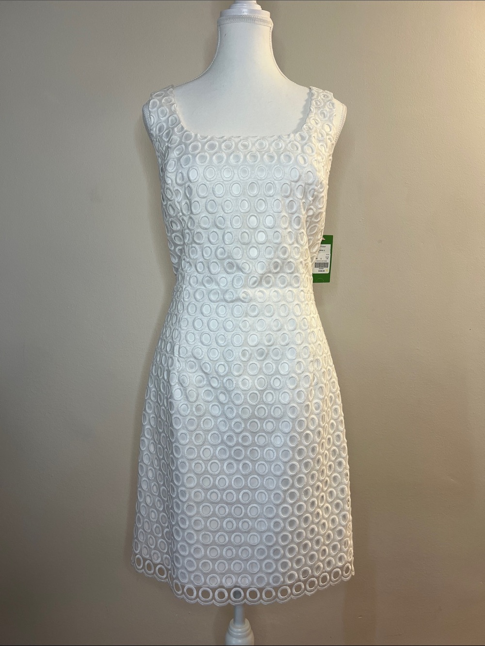 Lilly Pulitzer White Sleeveless Eyelet Sheath Dress